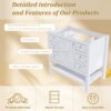 36" Bathroom Vanity With 1 Cabinet And 3 Drawers 1, Storage Solution - White - Image 5