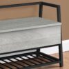 Bench, Entryway, Hallway, Storage, Rectangular, Contemporary, Modern - Gray - Image 5