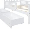 Twin Size Platform Bed With Guardrails On Both Sides And 2 Storage Drawers - White - Image 9
