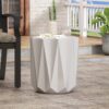 Outdoor Lightweight Concrete Side Table - Antique White - Image 4