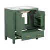 Bathroom Vanity With Single Sink, Combination Under Counter Sink, Bathroom Storage Cabinet With 2 Doors And A Drawer, Soft Closure, Multifunctional Storage - Green - Image 8