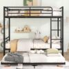 Full Over Full Metal Bunk Bed With Trundle - Black - Image 22