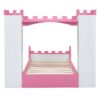Castle Shaped Bed With Storage Shelf, Dreamy Twin Size Platform Bed For Kids Bedroom - White / Pink - Image 8
