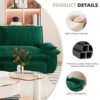 Queen Pull Out Sofa Bed, 3 In 1 Convertible Sleeper Sofa, Multi Functional Velvet Loveseat Bed - Green - Image 13