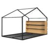 Full Size Bed House Frame With Shelves And Lights - Black - Image 2