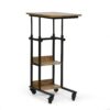 Modern Industrial Bed Laptop Table With C - Shape Design And Adjustable Height - Natural - Image 8