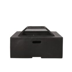 Outdoor Square Mgo Wood Burning Fire Pit - Dark Gray