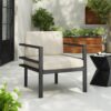 Modern Outdoor Lounge Chair With Aluminum Frame And Weather Resistant Cushions - Beige / Black - Image 4