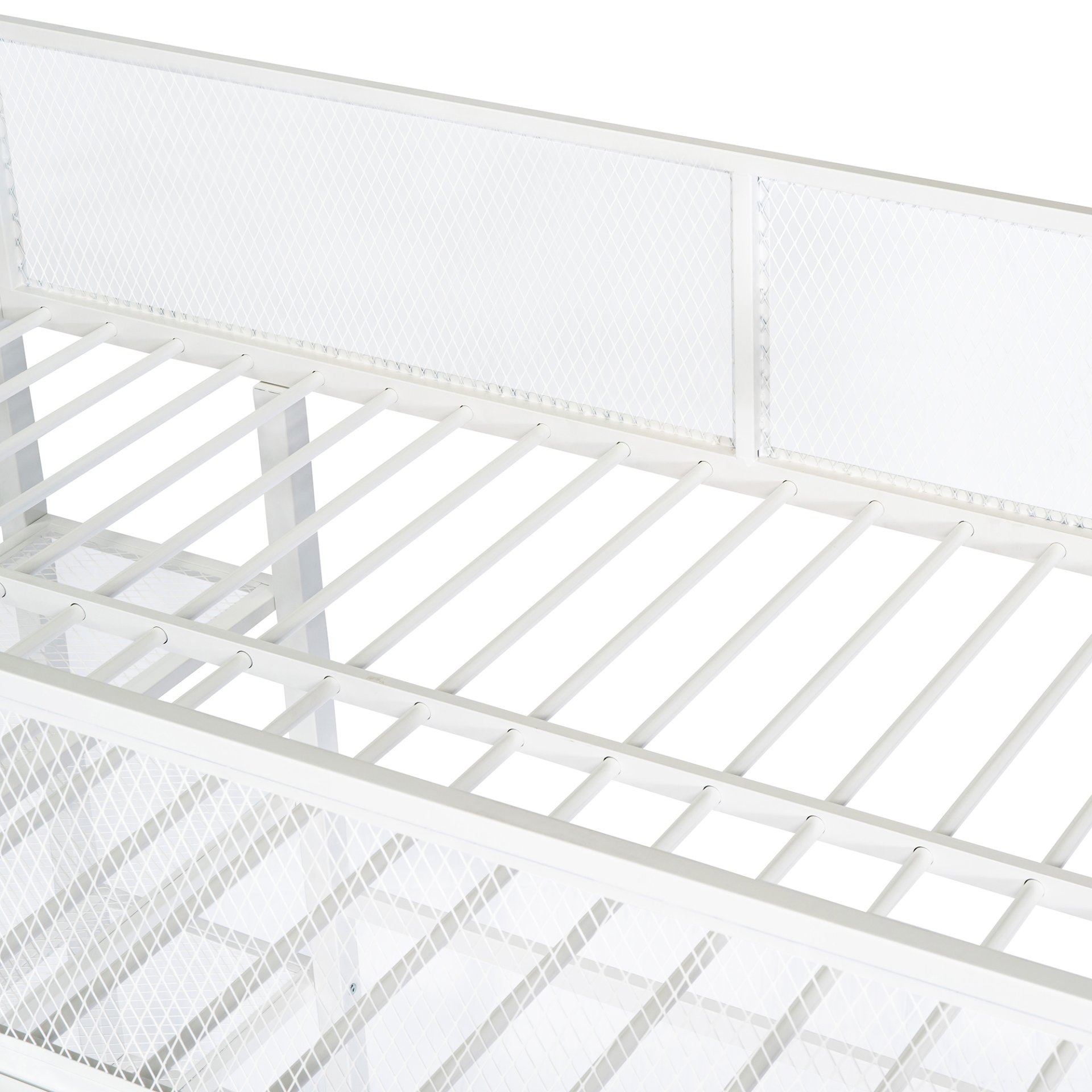 Twin Size Loft Bed With 4 Tier Shelves And Storage - White - Image 9