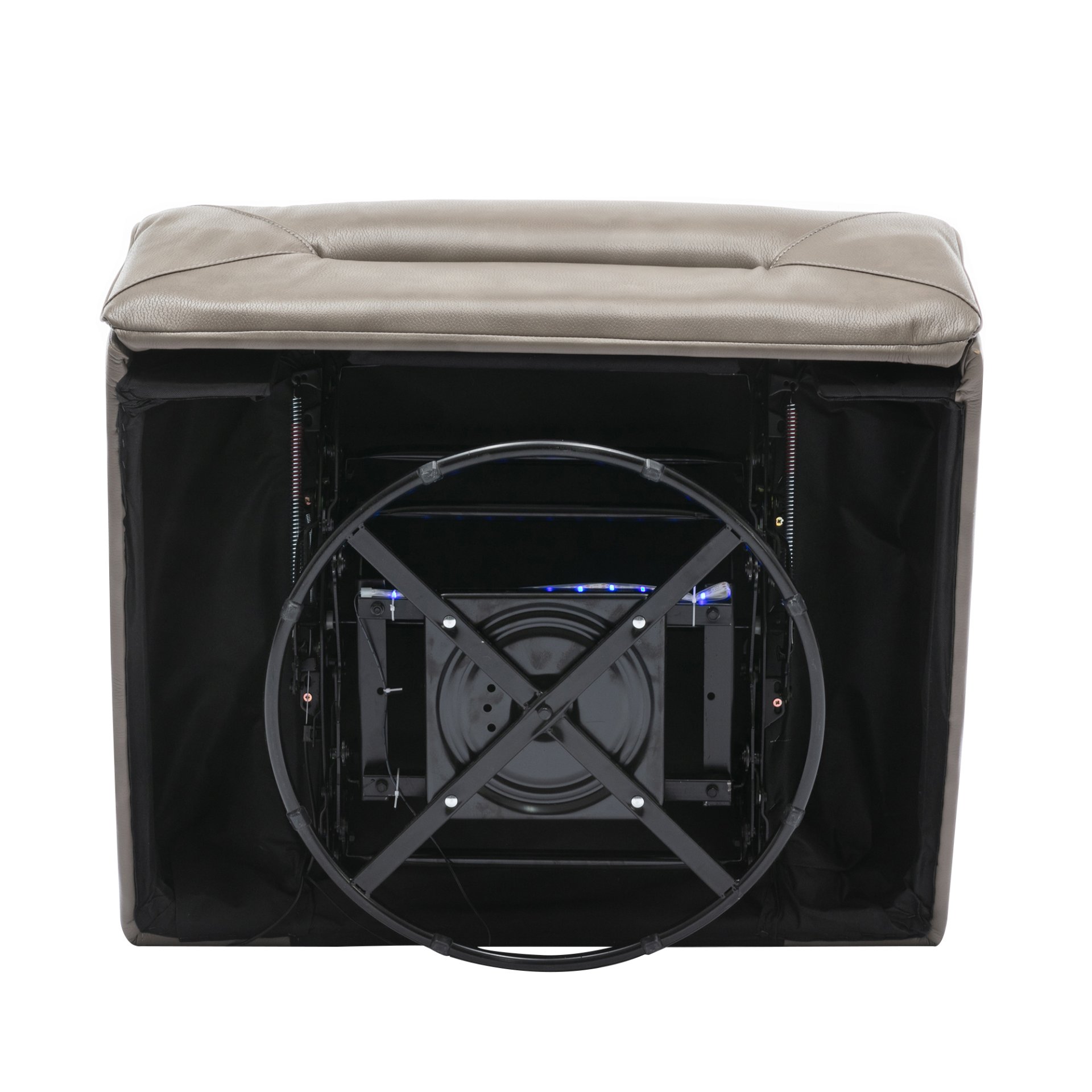 360° Swivel And Rocking Home Theater Recliner Manual Recliner Chair With A Led Light Strip For Living Room - Gray - Image 20