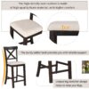 6 Piece Counter Height Dining Table Set With Shelf, 4 Chairs And Bench - Espresso - Image 8
