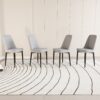 Modern Style Dining Chair (Set of 4) With Comfortable Cushions Metal Legs - Gray - Image 4