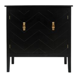 Vintage Style 2 Door Wooden Sideboard Cabinet For Living Room, Dining Room, Or Office - Black Wood