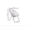 4 Seat Outdoor Conversation Set With Papasan Design - Light Blue - Image 3