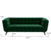 Addison - Large Velvet Sofa - Dark Green / Green - Image 3
