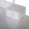 Luxury Vanity Desk With Round Mirror Height Adjustable Dressing Table Set Engineered Wood - Silver - Image 12