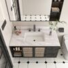 Elegant Marble Vanity Top, 43" Bathroom Vanity With Undermount Sink Sintered Stone, Bianco Carrara Venato - White - Image 2