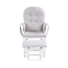 Mason - Glider And Ottoman White Wood - Woven Gray Fabric - Image 7