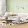 Full Long Over Queen Metal Bunk Bed With Trundle - Silver - Image 18