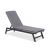 2 Pieces Set Outdoor Lounge Chair Cushion Replacement Patio Furniture Seat Cushion Chaise Lounge Cushion - Antique Gray / White - Image 2