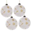 Christmas Ball Ornaments, Glass Decorative Hanging Ball Christmas Tree Ornaments For Holiday Party Decorations (Set of 4) - White - Image 2