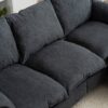 Convertible Combination Sofa, Sofa L Shaped, Sofa With Footstools With Storage Sofa For Living Room, Living Room 3 Seater Combination Sofa - Gray - Image 6