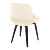 Fabrico - Mid-Century Modern Accent Dining Chair (Set of 2) - Black / Cream - Image 4