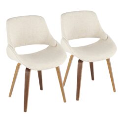 Fabrico - Mid-Century Modern Dining / Chair (Set of 2) - Walnut / Cream