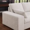 Joshua - Woven Fabric Sectional Sofa With Right Facing Chaise and Console Ottoman - Beige - Image 12