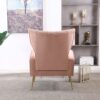 Modern Accent Chair With Ottoman, Comfy Armchair For Living Room, Bedroom, Apartment - Pink - Image 6