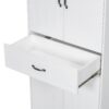 Modern Bathroom Storage Cabinet With 2 Laundry Baskets, 1 Drawer, Adjustable Shelf - White - Image 20