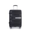 Hardshell Suitcase Double Spinner Wheels Pp Luggage Sets Lightweight Durable Suitcase With Tsa Lock, 3 Piece Set (20/24/28) - Black - Image 8