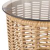 Arias - Boho Side Table With Tempered Glass Top - Light Brown - Image 9