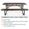 Expanded Metal Rectangular Picnic Table - Brown - Image 5