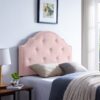 Flanner - Contemporary Fabric Upholstered Twin Headboard - Blush - Image 2