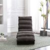 Ergonomic Linen Massage Chaise Lounge With Remote Control, Electric Massage Lounger With 5 Modes - Dark Gray - Image 5