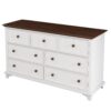 Wooden Captain Seven Drawer Dresser For Bedroom, Living Room, Kids' Room - White / Walnut - Image 6