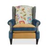 Anya - Boho Chic Wingback Accent Arm Chair - Floral / Leopard / Blue Teal / Yellow Gold - Image 9
