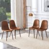 (Set of 4) Backrest AndTransfer Legs Chairs Adding A Touch Of Elegance To Minimalist And Scandinavian Style Homes - Walnut - Image 2