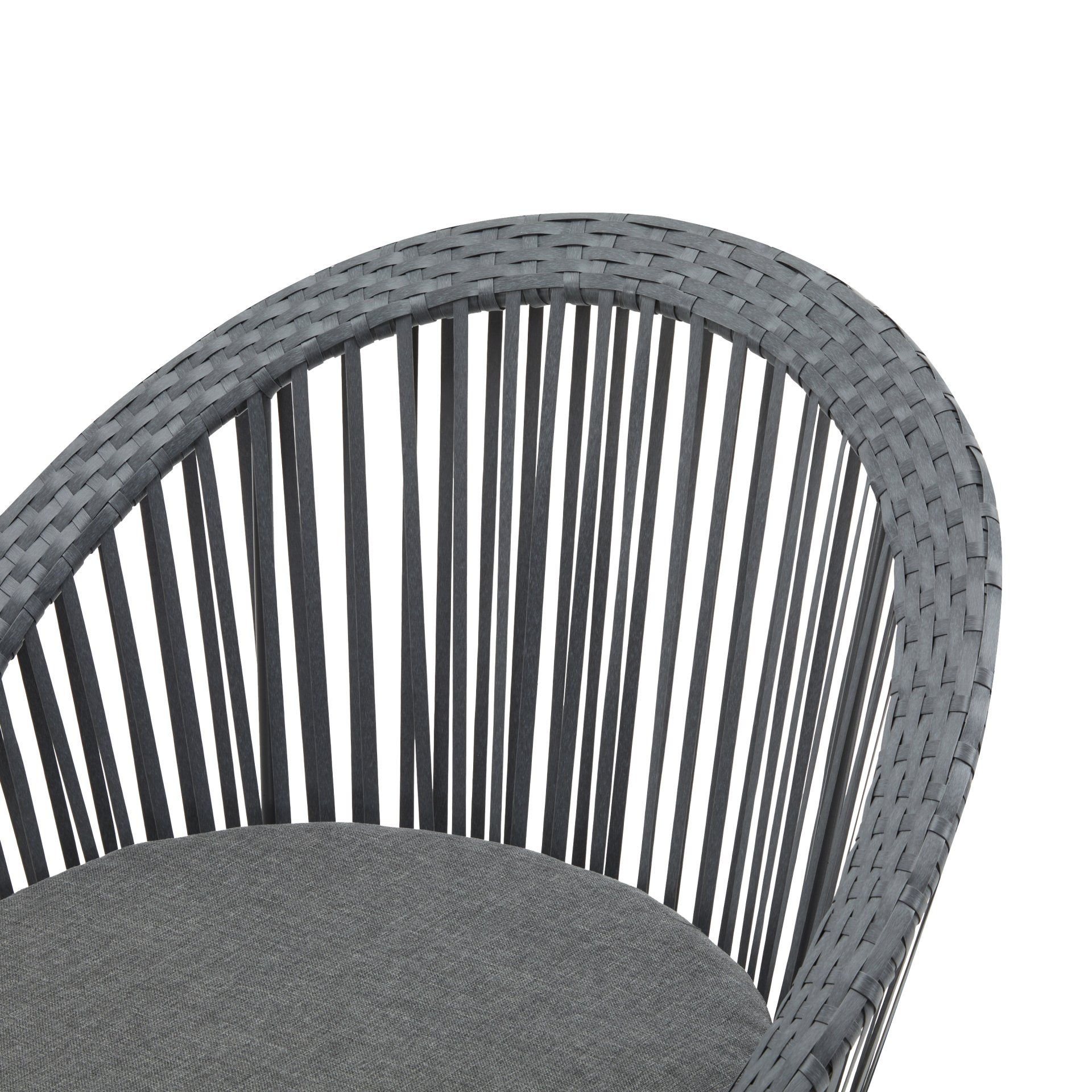 Modern Swivel Wicker Lounge Chair With Pe Rattan And Iron Frame, Round Design - Gray - Image 13