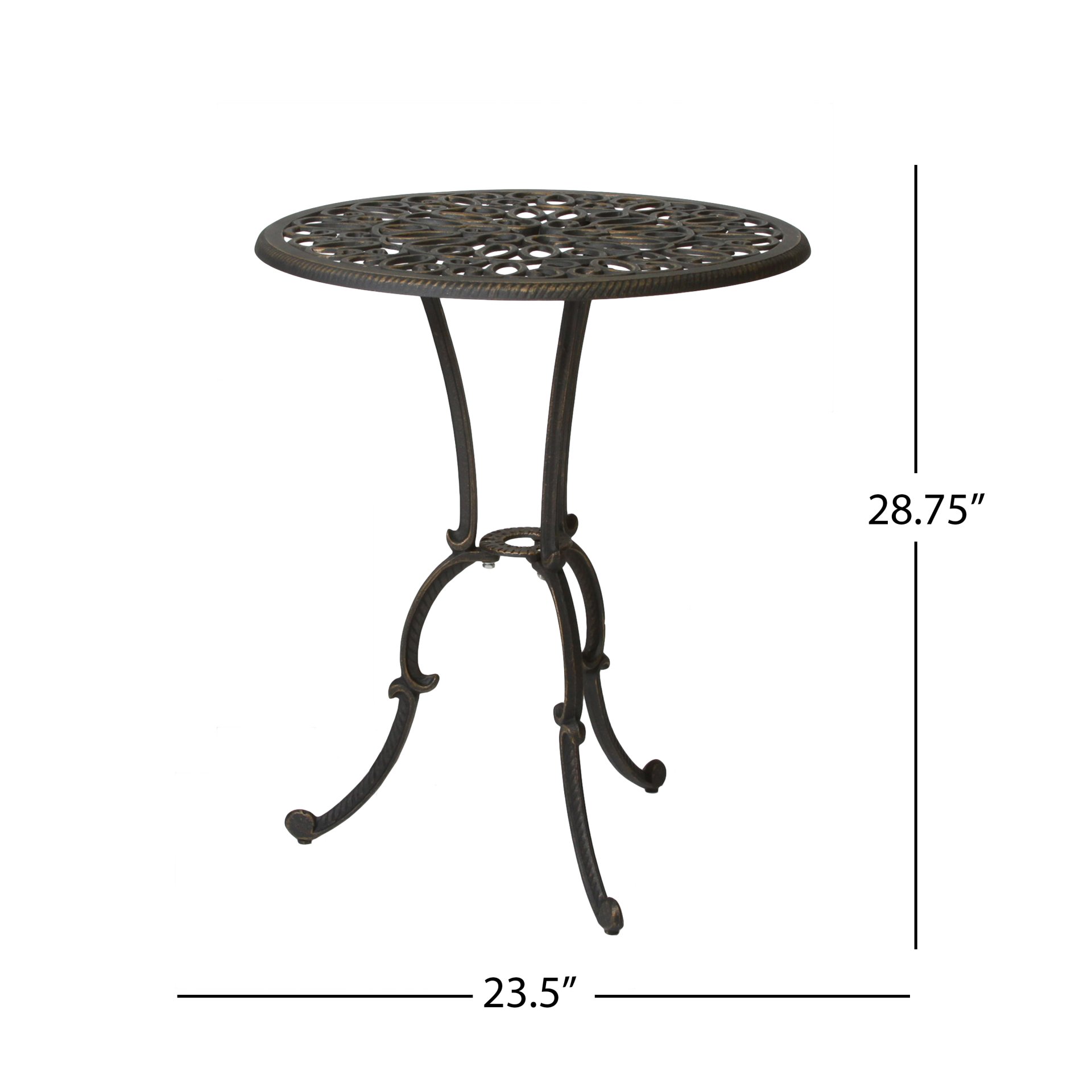 Thomas - 3 Pieces Cast Bistro Set - Black / Gold - Image 8