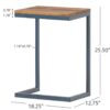 Large C Shaped End Table With Iron Base And Fir Wood Top - Black - Image 3