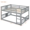 Full Over Full Classic Bunk Bed With Ladder - Gray - Image 12