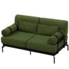 Modern Loveseat Sofa 2 Seater With USB Ports, Cylindrical Armrests - Green - Image 13