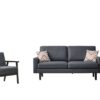 Bahamas - Sofa And Chair Set With 2 Throw Pillows - Dark Gray - Image 2