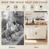 Rustic Movable Kitchen Island On Wheels With Storage & Power Outlet - White - Image 6