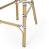 Outdoor Rattan French Barstool Set,, Bamboo, Seat Height - Navy Blue / White - Image 14