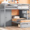 Full Over Twin Bunk Bed With Wardrobe, Drawers - Gray - Image 19