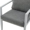 Aluminum Lounge Chair With Sleek Rope Accents, Comfortable Cushions, For Modern Indoor Outdoor Spaces - Gray / Silver / White - Image 10