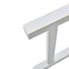 Outdoor Garden Patio Bench With Backrest And Armrest, Slatted Seat For Park, Yard & Porch, Balcony, Accommodates 2 - 3 People - White - Image 2